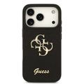 iPhone 18 Pro Guess Fixed Glitter 4G Metal Logo Case - Black