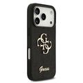 iPhone 18 Pro Guess Fixed Glitter 4G Metal Logo Case - Black