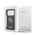 iPhone 18 Pro Guess Fixed Glitter 4G Metal Logo Case - Black