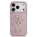 iPhone 18 Pro Guess Fixed Glitter 4G Metal Logo Case - Pink