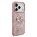iPhone 18 Pro Guess Fixed Glitter 4G Metal Logo Case - Pink