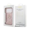 iPhone 18 Pro Guess Fixed Glitter 4G Metal Logo Case - Pink