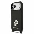 iPhone 18 Pro Karl Lagerfeld Saffiano Crossbody Metal Karl & Choupette Case - Black