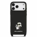 iPhone 18 Pro Karl Lagerfeld Saffiano Crossbody Metal Karl & Choupette Case - Black