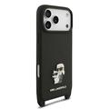 iPhone 18 Pro Karl Lagerfeld Saffiano Crossbody Metal Karl & Choupette Case - Black