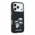 iPhone 18 Pro Karl Lagerfeld Semi Wrap Smooth Sketch Bodies Magsafe Case - Black
