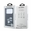 iPhone 18 Pro Karl Lagerfeld Semi Wrap Smooth Sketch Bodies Magsafe Case - Black