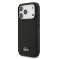 iPhone 18 Pro Lacoste Iconic Petit Pique Metal Logo Case - MagSafe Compatible - Black