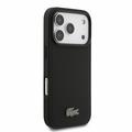 iPhone 18 Pro Lacoste Iconic Petit Pique Metal Logo Case - MagSafe Compatible - Black