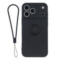 iPhone 18 Pro Liquid Silicone Case with Ring Holder and Wrist Strap