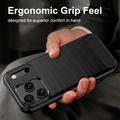 iPhone 18 Pro Max Brushed TPU Case - Carbon Fiber - Black