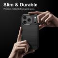 iPhone 18 Pro Max Brushed TPU Case - Carbon Fiber - Black