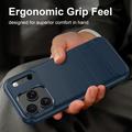 iPhone 18 Pro Max Brushed TPU Case - Carbon Fiber - Blue
