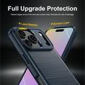 iPhone 18 Pro Max Brushed TPU Case - Carbon Fiber - Blue