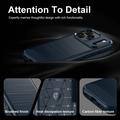 iPhone 18 Pro Max Brushed TPU Case - Carbon Fiber - Blue