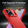 iPhone 18 Pro Max Brushed TPU Case - Carbon Fiber - Red
