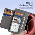 iPhone 18 Pro Max Dux Ducis Lawa Wallet Leather Case w. Magnetic Cover - Grey
