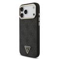 iPhone 18 Pro Max Guess 4G Strass Triangle Logo Gold Frame MagSafe Case