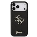 iPhone 18 Pro Max Guess Fixed Glitter 4G Metal Logo Case - Black