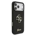 iPhone 18 Pro Max Guess Fixed Glitter 4G Metal Logo Case - Black