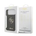 iPhone 18 Pro Max Guess Fixed Glitter 4G Metal Logo Case - Black