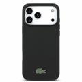 iPhone 18 Pro Max Lacoste Iconic Petit Pique Metal Logo Case - MagSafe Compatible - Black