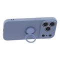 iPhone 18 Pro Max Liquid Silicone Case with Ring Holder and Wrist Strap - Light Purple
