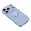 iPhone 18 Pro Max Liquid Silicone Case with Ring Holder and Wrist Strap - Light Purple