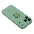 iPhone 18 Pro Max Liquid Silicone Case with Ring Holder and Wrist Strap - Mint