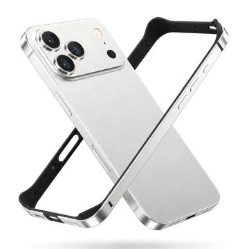 iPhone 18 Pro Max Metal Bumper with Raised Edges - Silver
