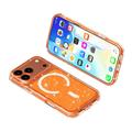 iPhone 18 Pro Max Stylish Glitter Series Hybrid Case - MagSafe Compatible - Orange