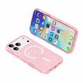 iPhone 18 Pro Max Stylish Glitter Series Hybrid Case - MagSafe Compatible - Pink