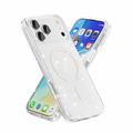 iPhone 18 Pro Max Stylish Glitter Series Hybrid Case - MagSafe Compatible - White