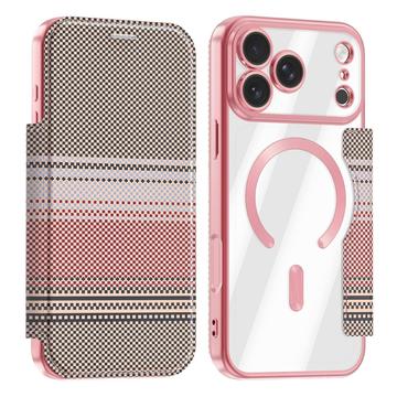 iPhone 18 Pro Max Stylish Magnetic Flip Case with RFID Card Slots - Pink