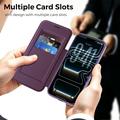 iPhone 18 Pro Max Stylish Magnetic Flip Case with RFID Card Slots - Purple