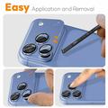 iPhone 18 Pro Northjo Full Protection Matte Metal and Tempered Glass Camera Lens Protector - Blue