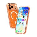 iPhone 18 Pro Stylish Glitter Series Hybrid Case - MagSafe Compatible - Orange