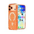 iPhone 18 Pro Stylish Glitter Series Hybrid Case - MagSafe Compatible - Orange