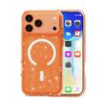 iPhone 18 Pro Stylish Glitter Series Hybrid Case - MagSafe Compatible - Orange