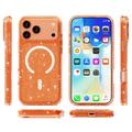 iPhone 18 Pro Stylish Glitter Series Hybrid Case - MagSafe Compatible - Orange