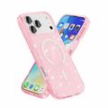 iPhone 18 Pro Stylish Glitter Series Hybrid Case - MagSafe Compatible - Pink