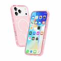 iPhone 18 Pro Stylish Glitter Series Hybrid Case - MagSafe Compatible - Pink