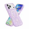 iPhone 18 Pro Stylish Glitter Series Hybrid Case - MagSafe Compatible - Purple