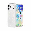 iPhone 18 Pro Stylish Glitter Series Hybrid Case - MagSafe Compatible - White