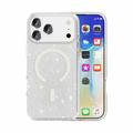 iPhone 18 Pro Stylish Glitter Series Hybrid Case - MagSafe Compatible - White