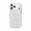 iPhone 18 Pro Stylish Glitter Series Hybrid Case - MagSafe Compatible - White