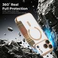 iPhone 18 Pro Stylish Magnetic Flip Case with RFID Card Slots - Brown