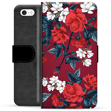 iPhone 5/5S/SE Premium Wallet Case - Vintage Flowers