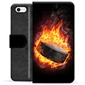 iPhone 5/5S/SE Premium Wallet Case - Ice Hockey