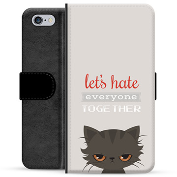 iPhone 6 Plus / 6S Plus Premium Wallet Case - Angry Cat